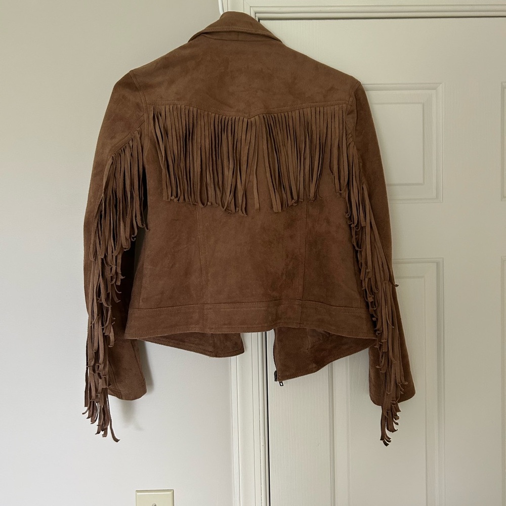 Hollister Brown Faux Suede Fringe Jacket